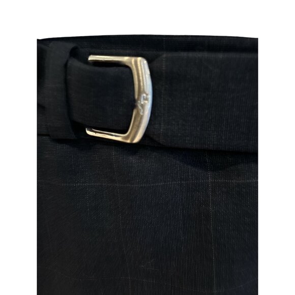 Louis Roth Navy Windowpane Mens Suit Jacket & Trousers Set With Buckle Detail - Picture 5 of 16